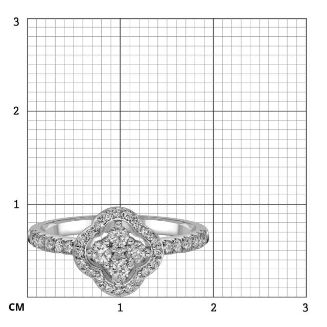Кольцо из белого золота с бриллиантами (061591)