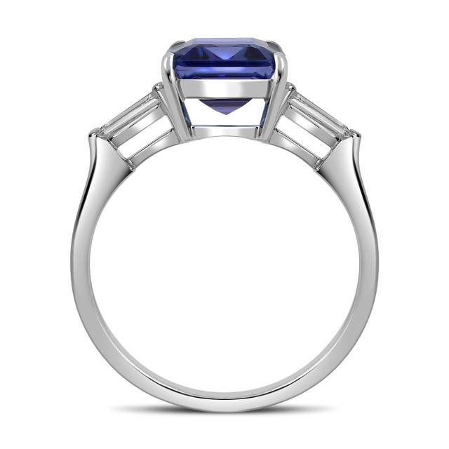 Кольцо из белого золота с бриллиантами и танзанитом (062614)