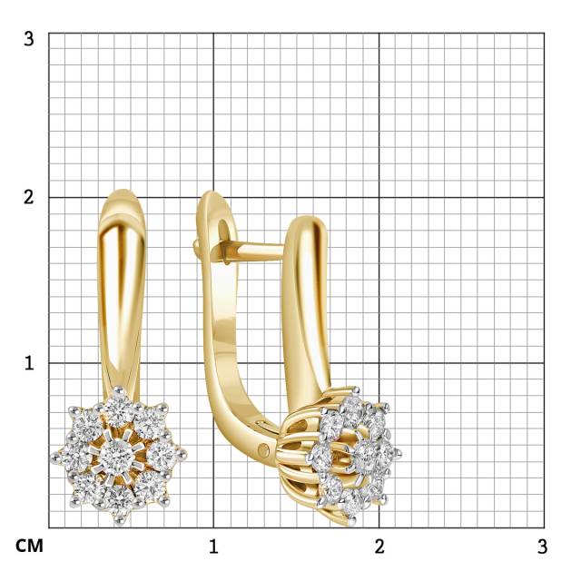Серьги из жёлтого золота с бриллиантами (039646)