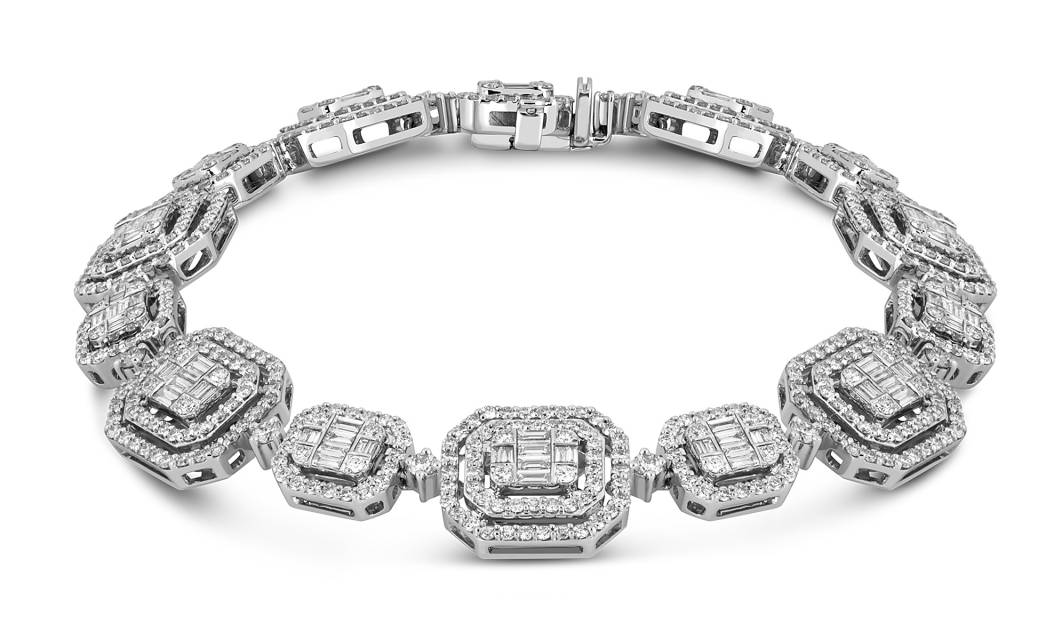 Браслет из белого золота с бриллиантами (046896)