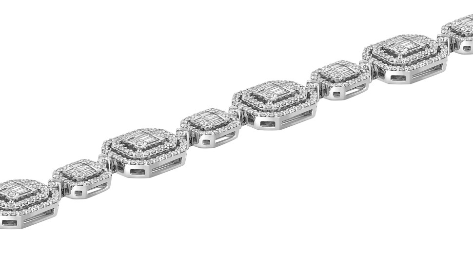 Браслет из белого золота с бриллиантами (046896)