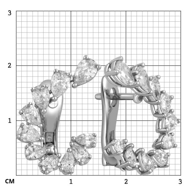 Серьги из белого золота с бриллиантами (052425)