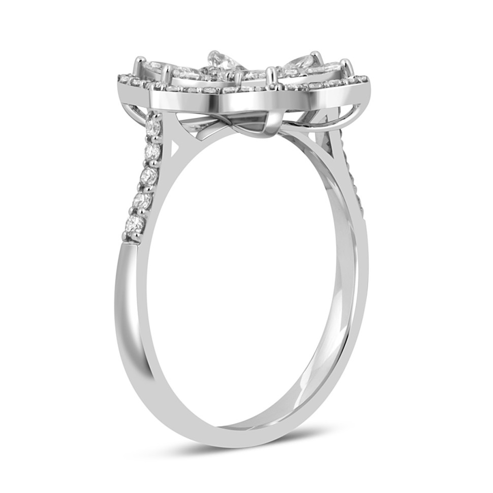 Кольцо из белого золота с бриллиантами (043650)