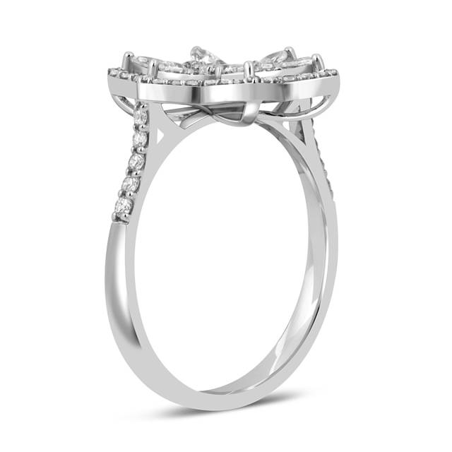 Кольцо из белого золота с бриллиантами (043650)