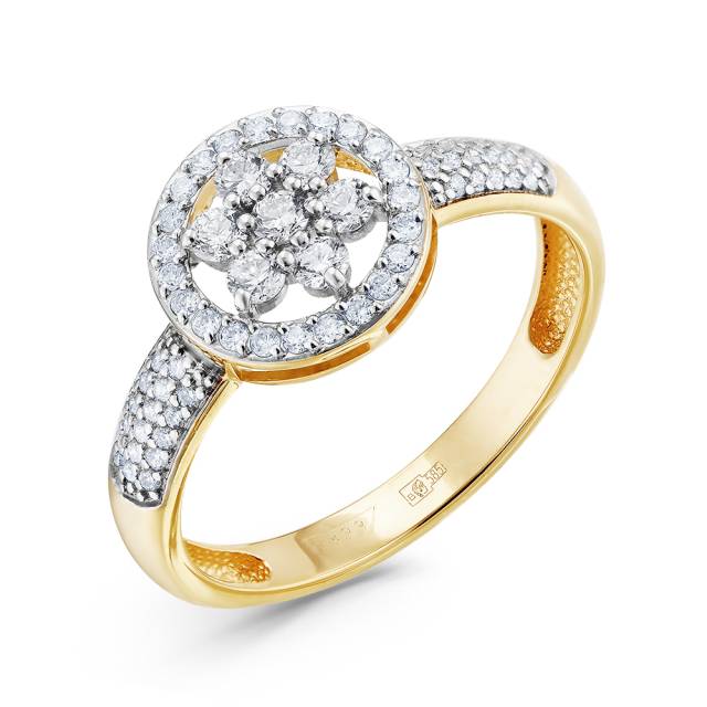 Кольцо из жёлтого золота с бриллиантами (055775)