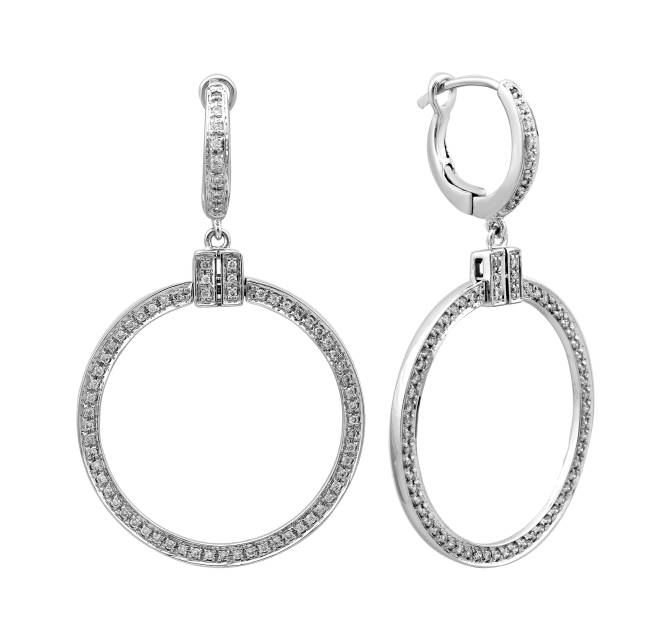 Серьги из белого золота с бриллиантами (025955)