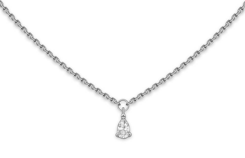 Колье из белого золота с бриллиантом (050411)