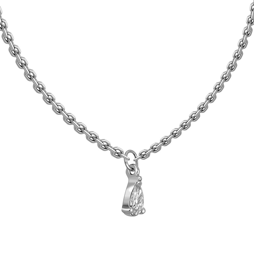 Колье из белого золота с бриллиантом (050411)