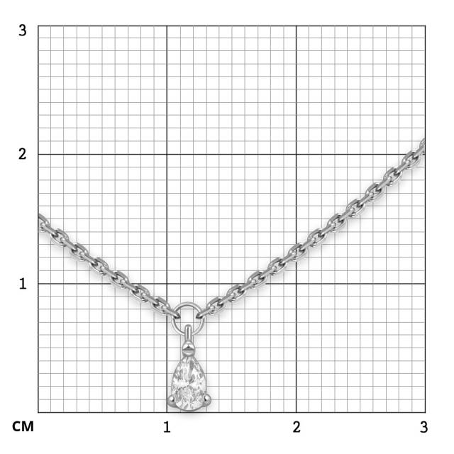Колье из белого золота с бриллиантом (050411)