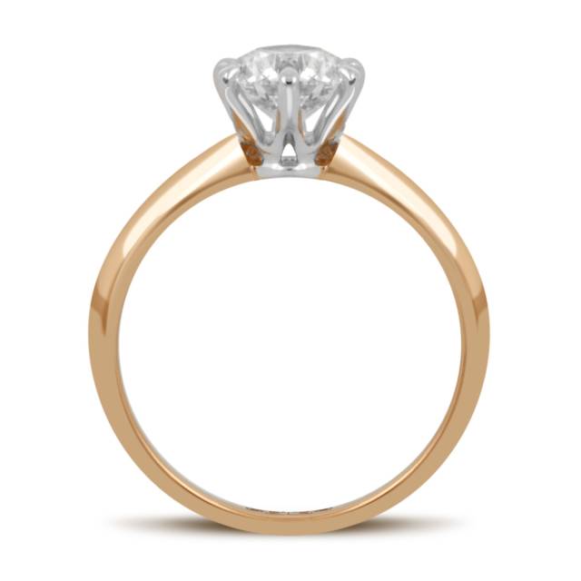 Помолвочное кольцо из комбинированного золота с бриллиантом (039484)