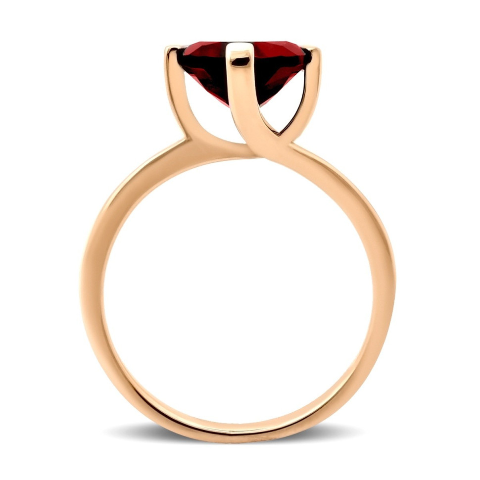 Кольцо из красного золота с гранатом (028573)
