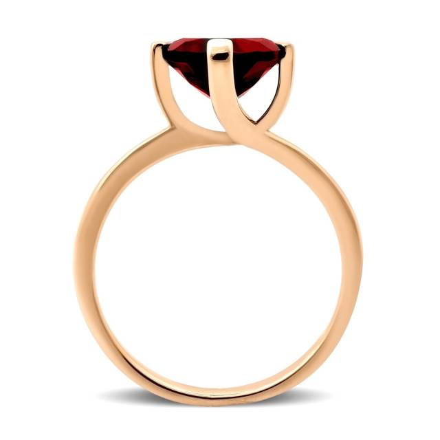Кольцо из красного золота с гранатом (028573)