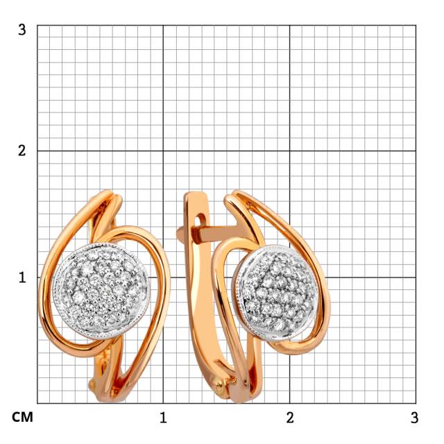Серьги из красного золота с бриллиантами (001182)