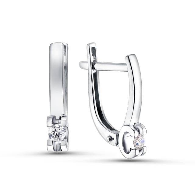 Серьги из белого золота с бриллиантами (055016)