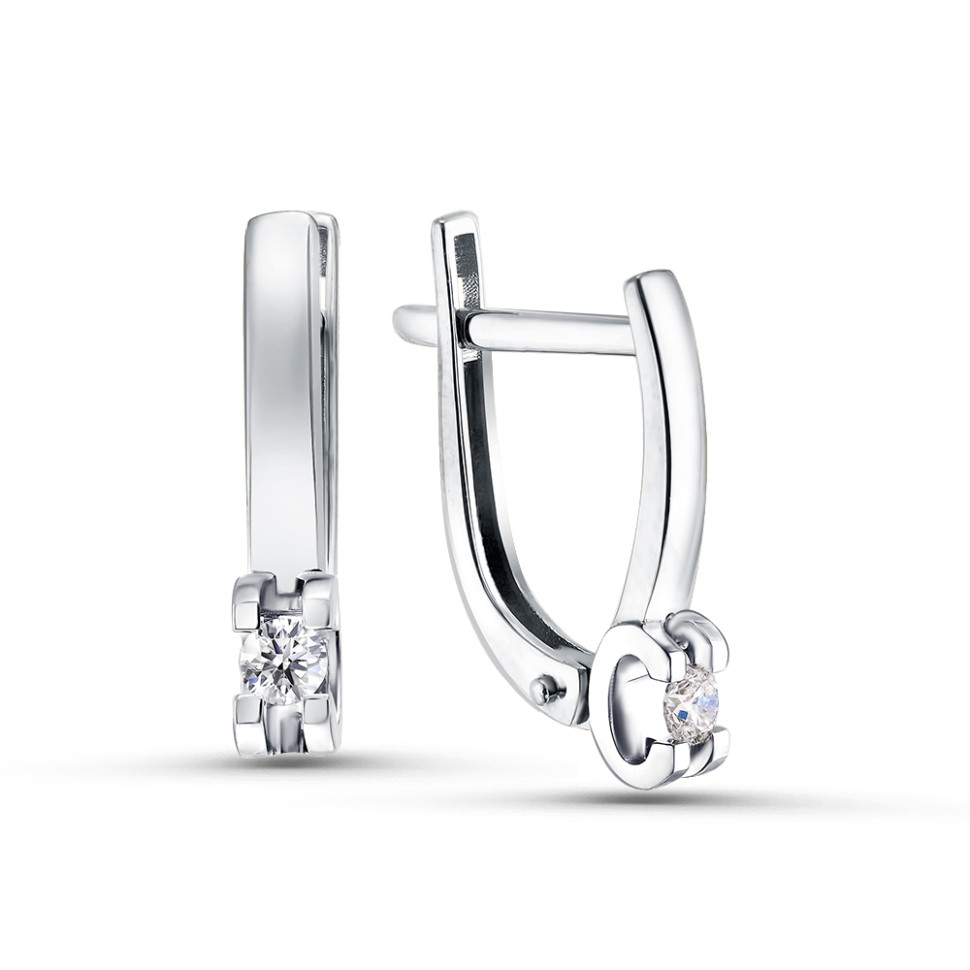 Серьги из белого золота с бриллиантами (055016)