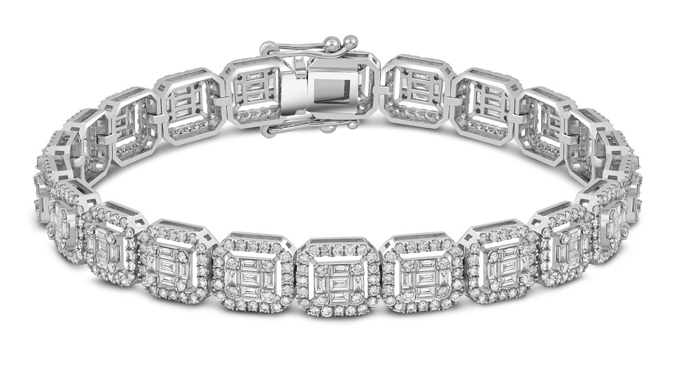 Браслет из белого золота с бриллиантами (050740)