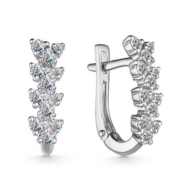 Серьги из белого золота с бриллиантами (053677)