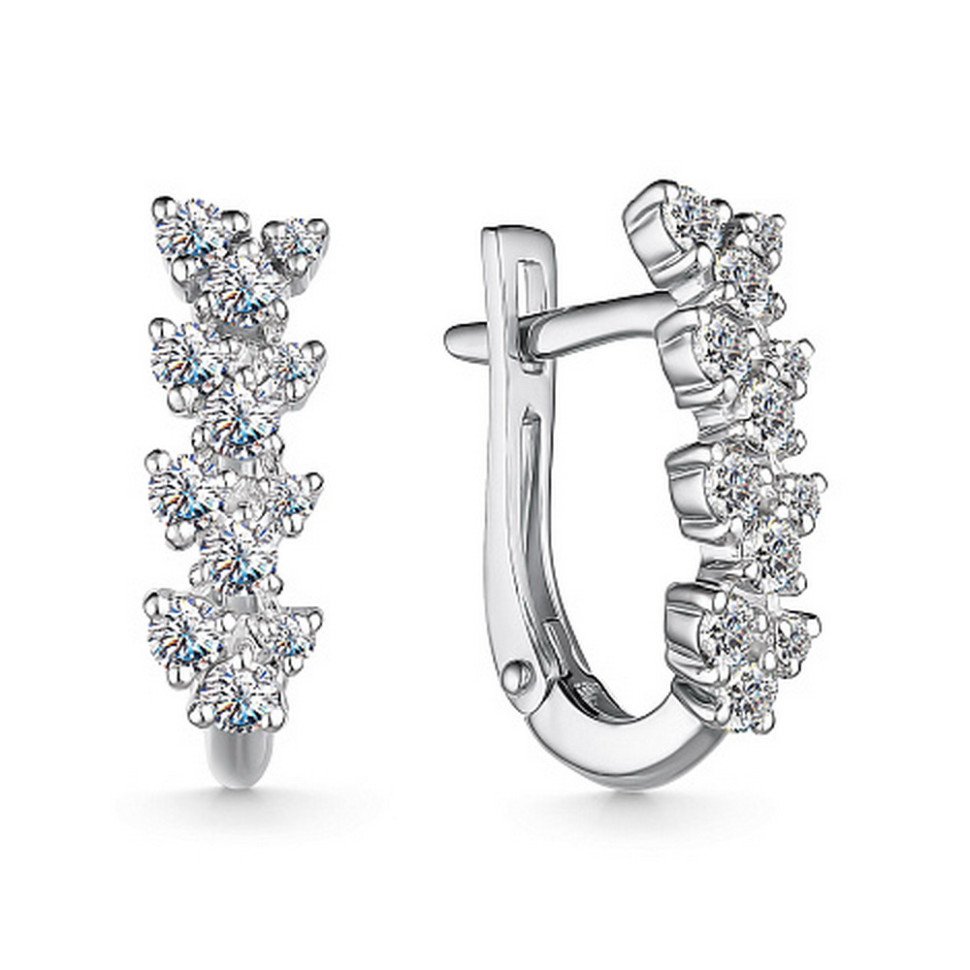 Серьги из белого золота с бриллиантами (053677)