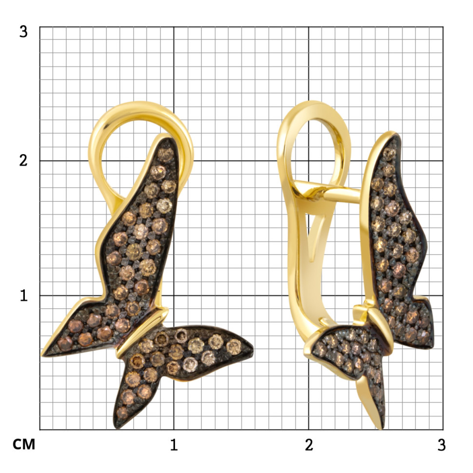 Серьги из жёлтого золота с бриллиантами