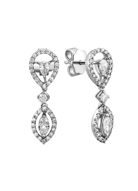 Серьги из белого золота с бриллиантами (041366)
