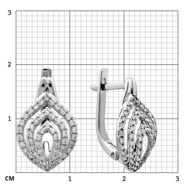 Серьги из белого золота с бриллиантами (025944)