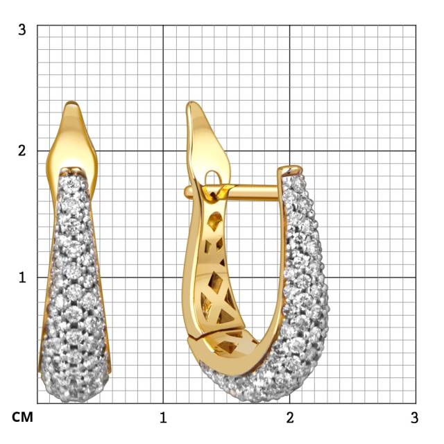 Серьги из жёлтого золота с бриллиантами (059589)