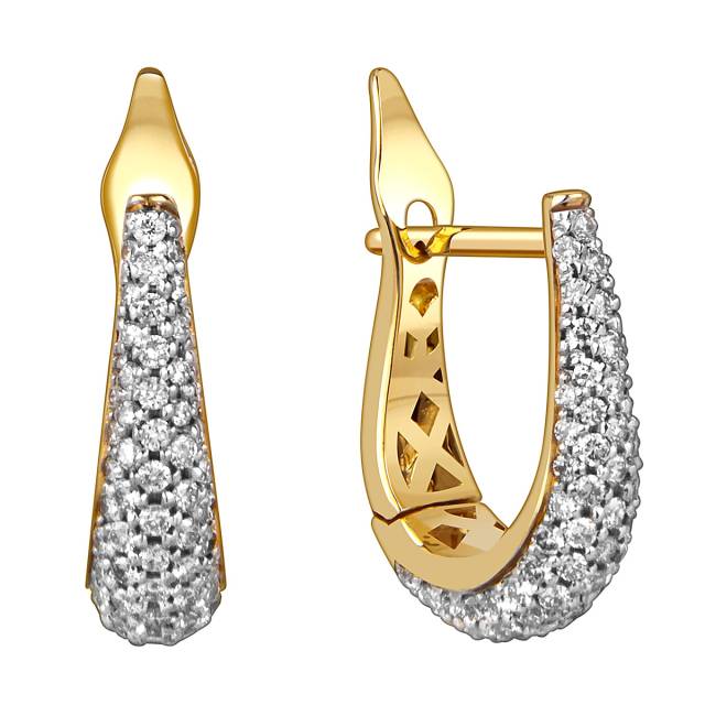 Серьги из жёлтого золота с бриллиантами (059589)