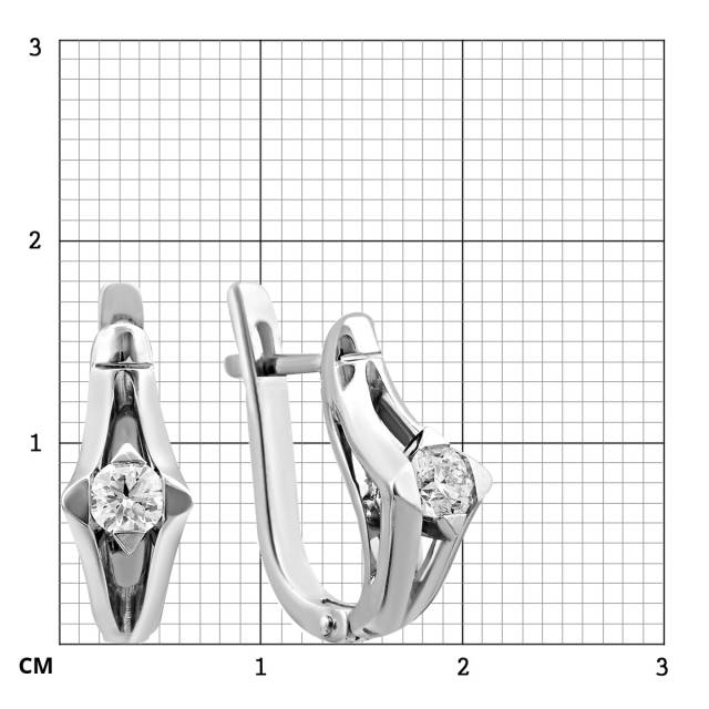 Серьги из белого золота с бриллиантами (025684)
