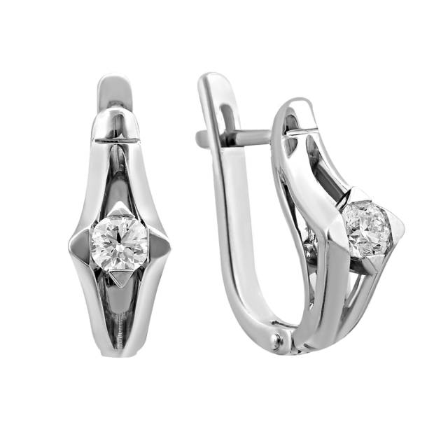 Серьги из белого золота с бриллиантами (025684)