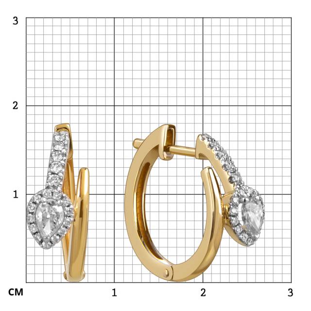 Серьги из жёлтого золота с бриллиантами (059928)