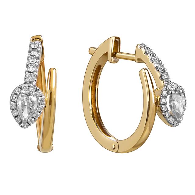 Серьги из жёлтого золота с бриллиантами (059928)