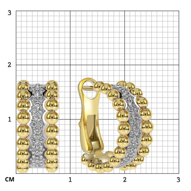 Серьги из комбинированного золота с бриллиантами (062544)