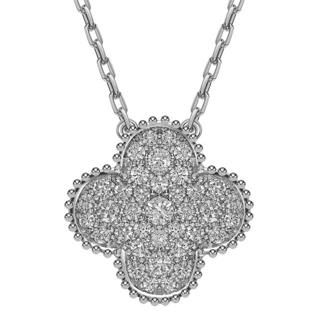 Колье из белого золота с бриллиантами (052043)