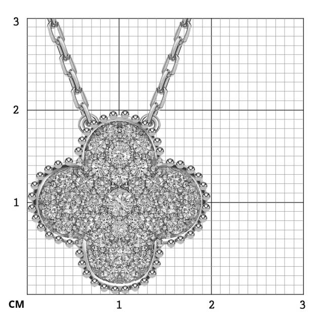 Колье из белого золота с бриллиантами (052043)