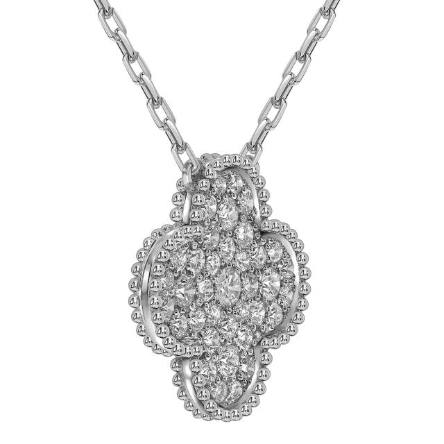 Колье из белого золота с бриллиантами (052043)