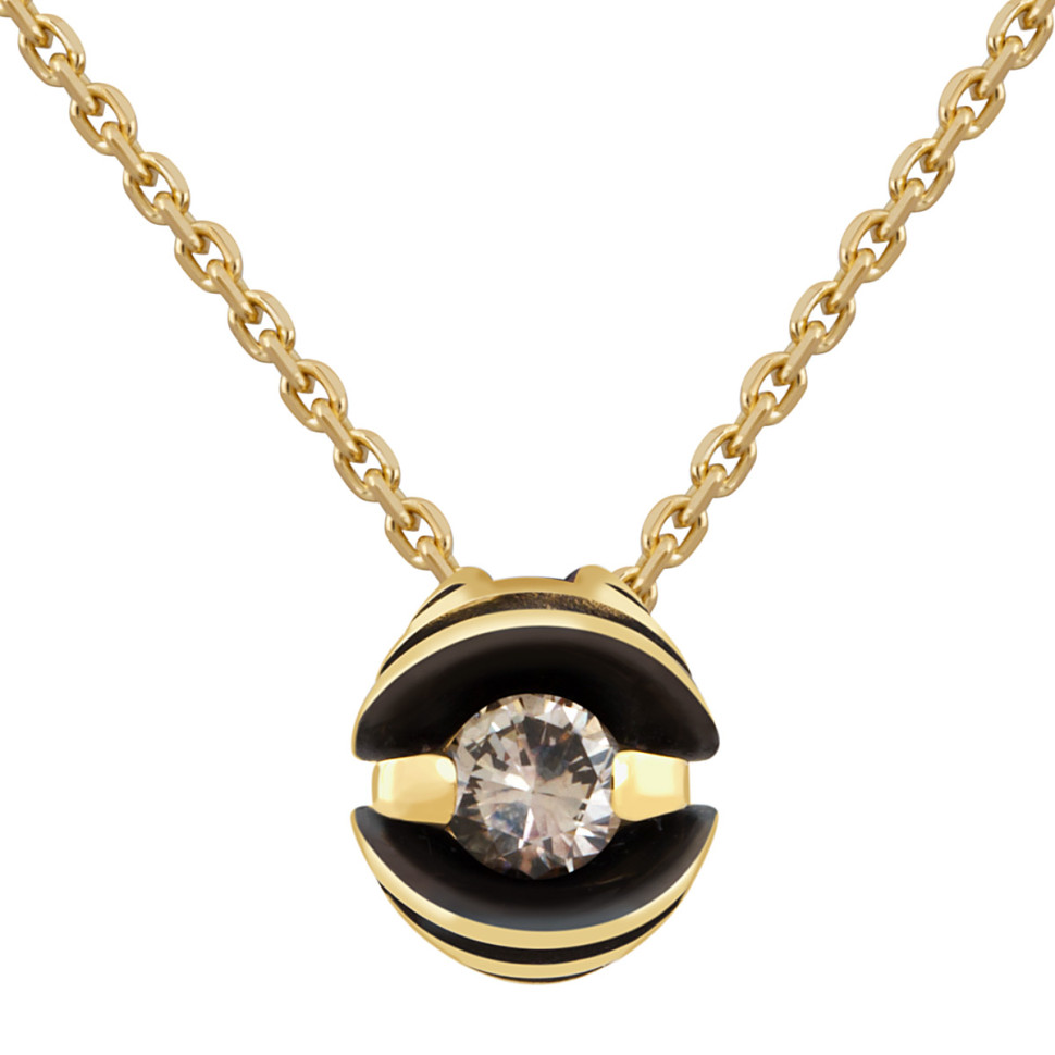 Колье из жёлтого золота с бриллиантами (048074)