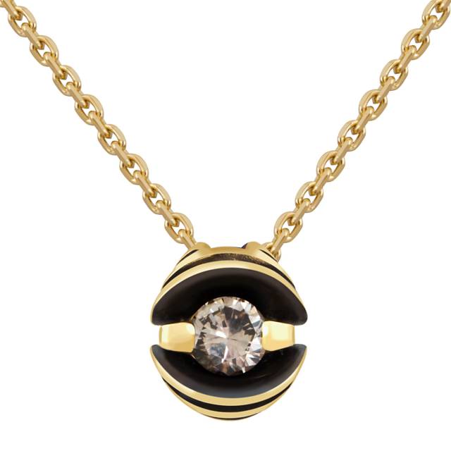 Колье из жёлтого золота с бриллиантами (048074)