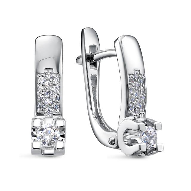 Серьги из платины с бриллиантами (048309)