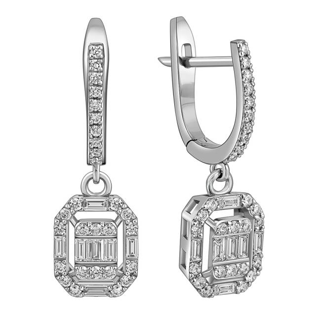 Серьги из белого золота с бриллиантами (051560)