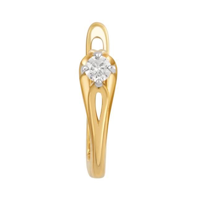 Одна серьга из жёлтого золота с бриллиантом (043992)