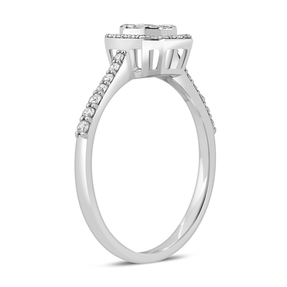 Кольцо из белого золота с бриллиантами (049074)