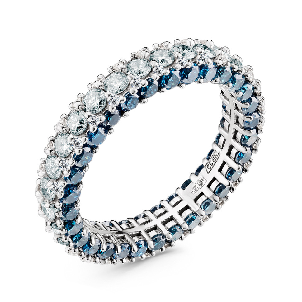 Кольцо из белого золота с бриллиантами (055028)