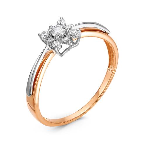 Кольцо из комбинированного золота с бриллиантами (043803)