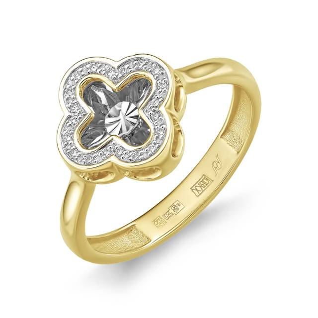 Кольцо из жёлтого золота с бриллиантами (060932)