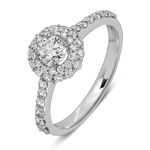 Кольцо из белого золота с бриллиантами (053734)