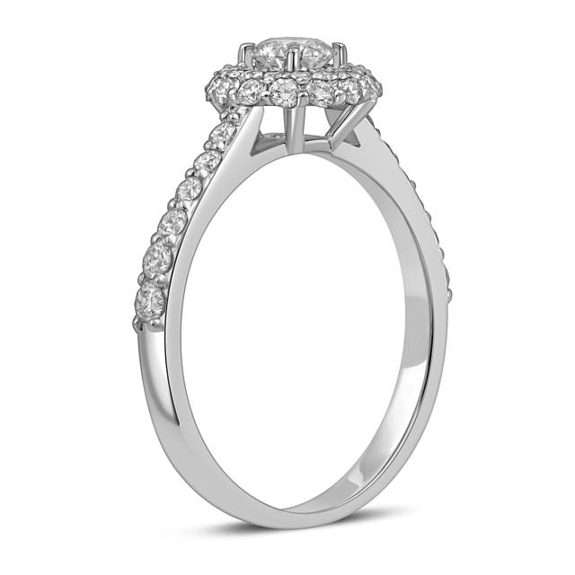 Кольцо из белого золота с бриллиантами (053734)