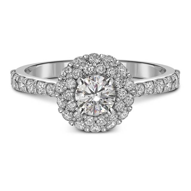 Кольцо из белого золота с бриллиантами (053734)