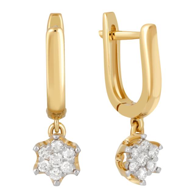 Серьги из жёлтого золота с бриллиантами (039660)