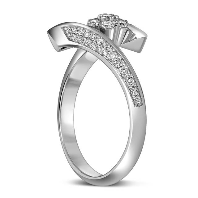 Кольцо из белого золота с бриллиантами (061371)