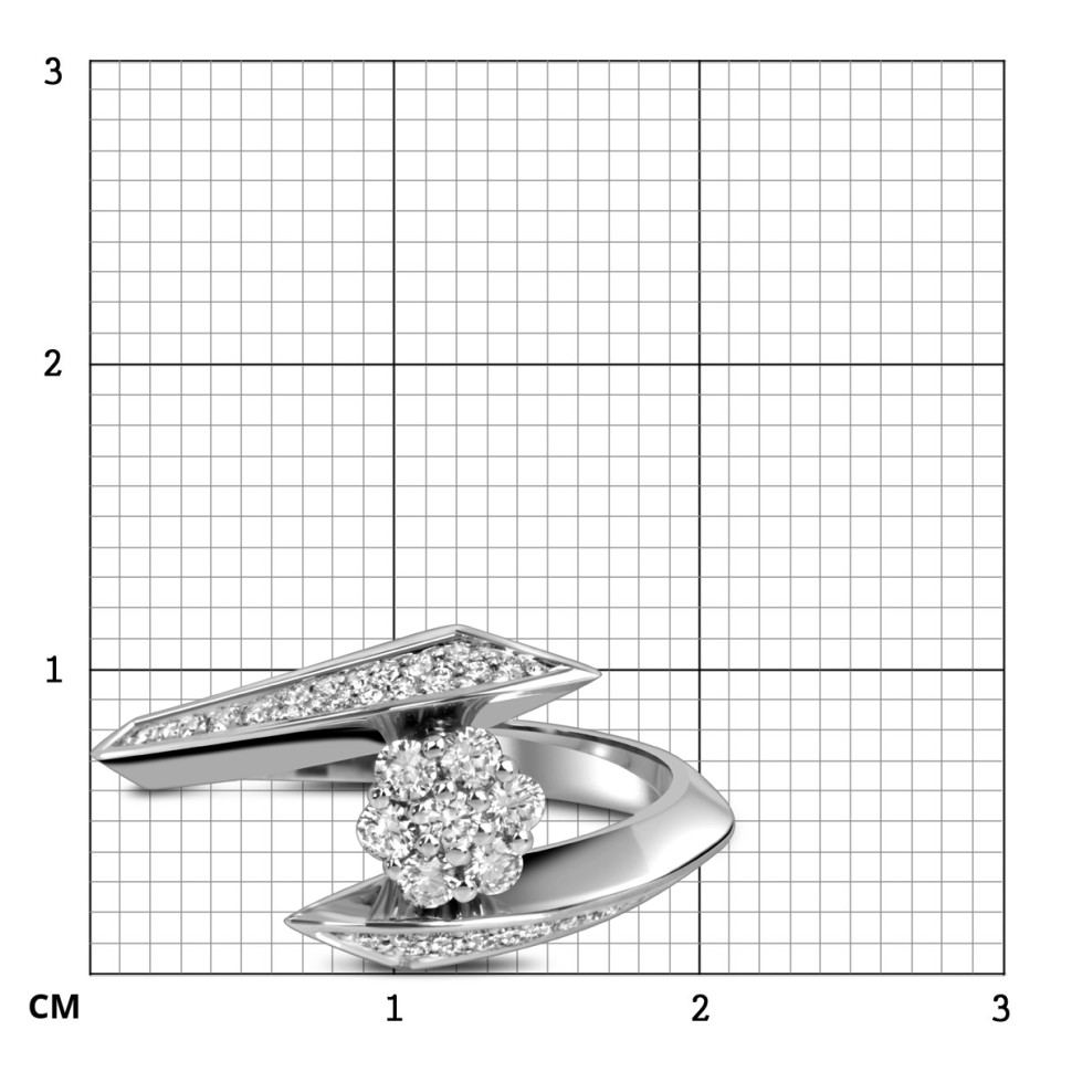 Кольцо из белого золота с бриллиантами (061371)